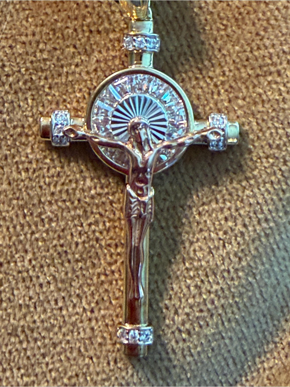 Gold-plated Sterling Silver crucifix necklace